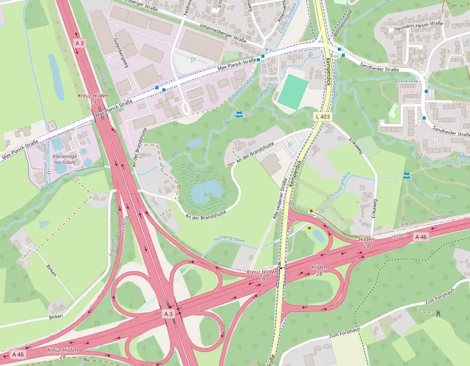 Karte der Lage in Erkrath bei Düsseldorf